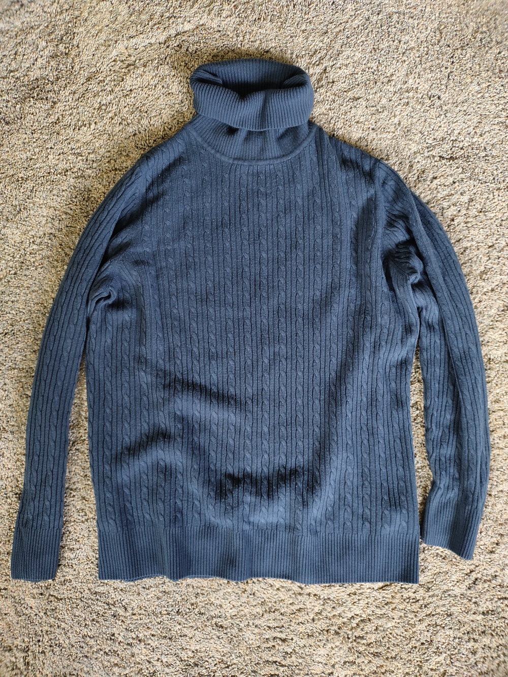 croft & barrow Men's Cable Turtleneck Sweater - Charcoal Gray